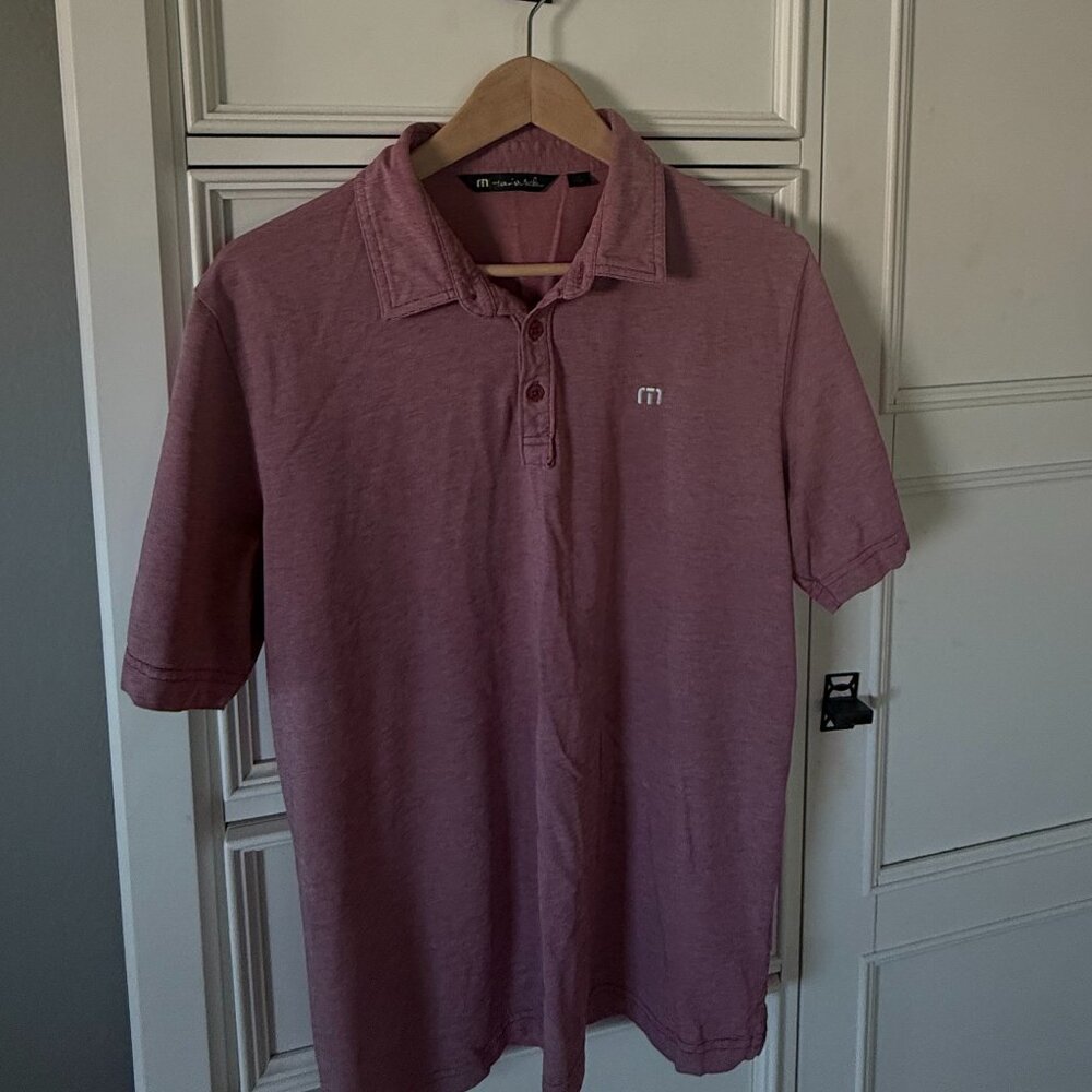 Travis Matthew Golf Shirt Men's Size L Red Heather